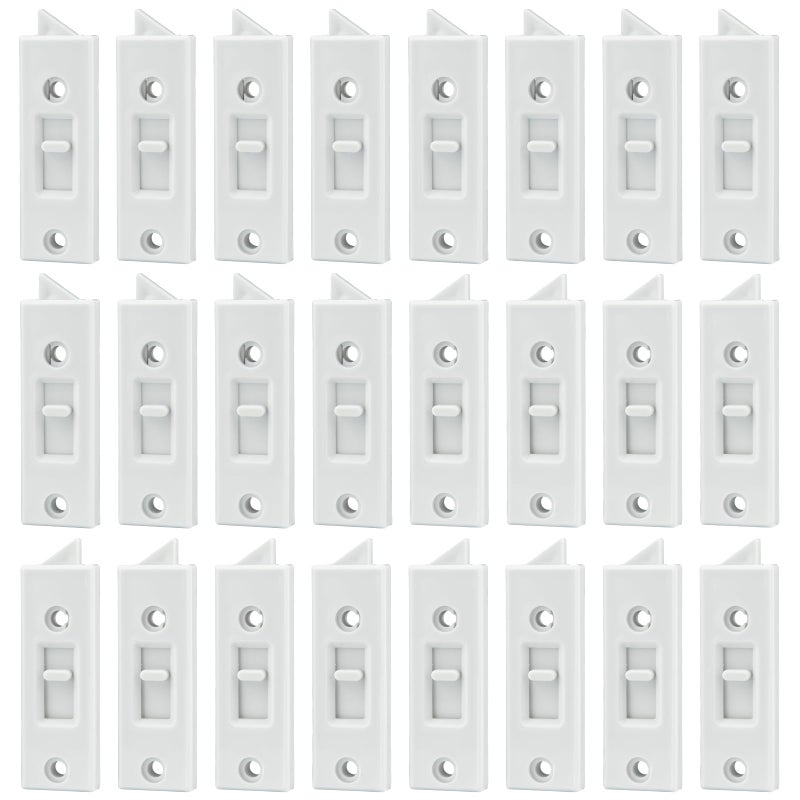 JPKTA 24 Pcs Window Latch Locks Spring Loaded Window Tilt Latch Replacement Part by JPKTA,Vinyl Plastic Construction,Window Parts and Hardware 2 Inch Hole Center Spacing Sliding Lock White - Image 1